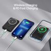 Magnetic Portable Charger with Foldable Stand 22W PD USB C, 15W Fast Charging Mag-Safe Battery Pack Compatible with iPhone 14/13/12