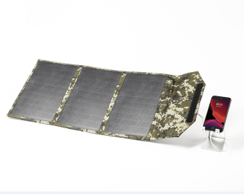 photovoltaic mobile power supply 30W camouflage (three-fold one laminated belt bracket)