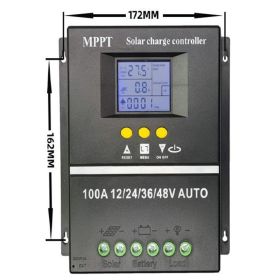 MPPT 60A 80A 100A Solar Charge Controller 12V 24V 36V 48V Auto Controller Solar PV Regulators Battery Charger with LCD Dual USB (Current: 60A)