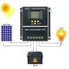 MPPT 60A 80A 100A Solar Charge Controller 12V 24V 36V 48V Auto Controller Solar PV Regulators Battery Charger with LCD Dual USB